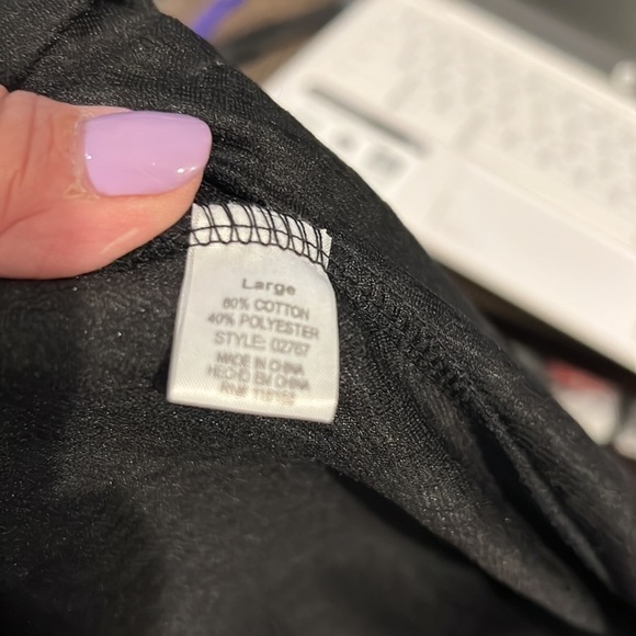 Poof Couture Black Dress Sheer Neckline Large MWT - Picture 11 of 11